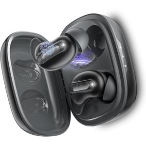 Sleep Earbuds, Mini ANC Wireless Earbuds Bluetooth 5.4 Headphones Deep Bass Stereo, 48H Playtime Ear Buds, 4 ENC Noise Cancelling Mic, In Ear IP7 Waterproof Earphones for Side Sleepers,Touch Control (Black)