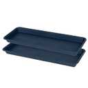 VUWEZ 2 Pack Plastic Plant Saucer, Rectangular 24 inch, Indoors Outdoor Plant Water Drip Tray for Flower Pot Planter, Windowsill Tray (8 X 24'', Blue)