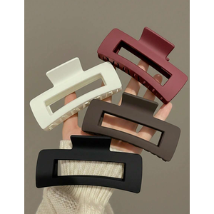4pcs/Set Girl's Large Square Plastic Hair Clips,Fashion Elegant Versatile Minimalist Style,Suitable For Daily,Party, Work,Applicable For Hairstyling
