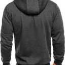 Men's Zip Up Fleece Hoodie Lightweight Sweatshirt Long Sleeve Sports Hooded Jacket with Zipper Pockets Dark Grey