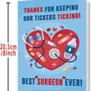 YiKaLus Funny Thank You Card for Surgeon, Heartfelt Appreciation Gift for Doctors Nurses, Best Heart Surgery Ever Appreciation Card