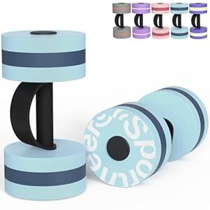 Water Weights Aquatic Exercise Equipment: Sportneer Lightweight Aqua Dumbbell 1 Pair EVA Foam Pool Weights for Water Fitness Equipment With Easy Handle Strip for Water Aerobics Weight Loss Blue XL