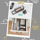 Annova Mesh Stackable Drawer Cabinet and Shelf Organizer Bins Storage Basket School Office Supply Holder Tray- Set of 2 (Black, 3x3x2 Inch)