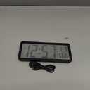 JoFomp LCD Digital Wall Clocks Battery Operated, 8.5" Modern Wall Clocks for Living Room Decor, Simple Digital Wall Clock with Temperature/Date/Time - 12/24H, Small Desk Clock for Bedroom Office (Black)