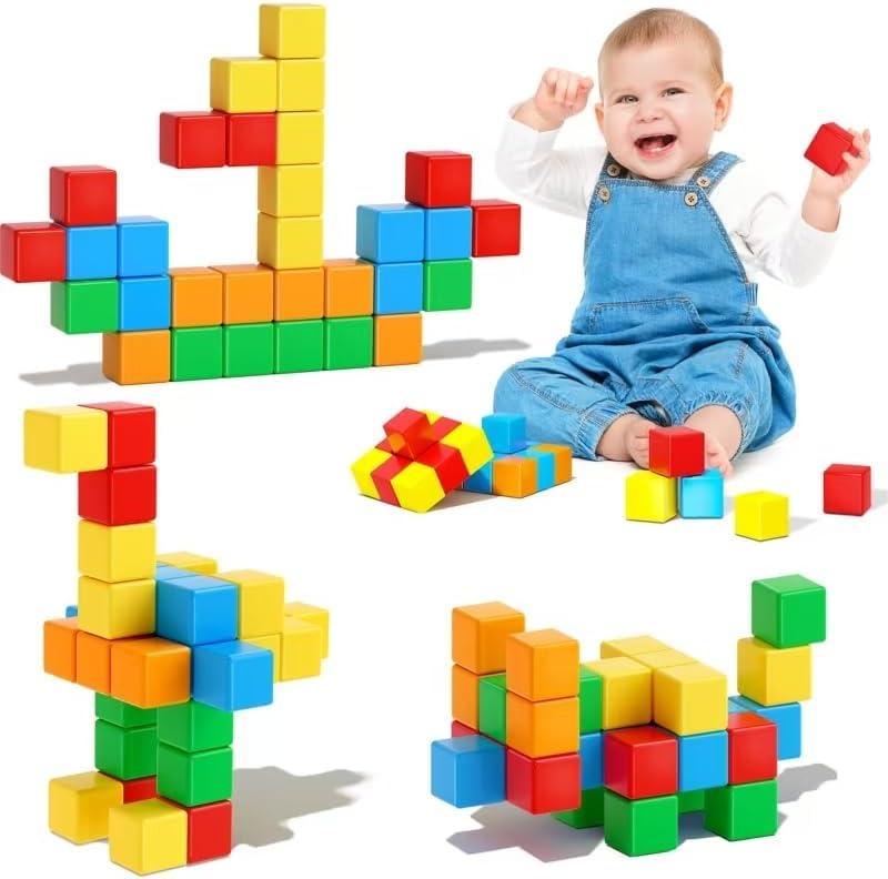 KAEILORU Magnetic Blocks Toys for Toddler Girls Boys Age 3-5 5-7 4-8 Magnetic Building Cubs Stem Sensory Toys, Preschool Learning Activities Birthday Gift for 3 4 5 6 7 Year Old, 32 Pcs
