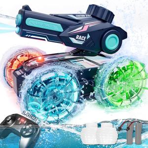 Lehoo Castle Amphibious Remote Control Car, 4WD RC Cars for Boys Age 8-12 with Water Gun, Remote Control Boat for Kids, Toys for 6 7 8 9 Year Old Boy