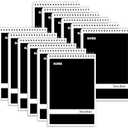SUNEE 12 Pack Steno Pads 6x9, Gregg Rule, 60 Sheets, Spiral Notebook 6x9, White Paper, Take Notes with Top Spiral Notebook, for School, University, College, Work, Office, Black