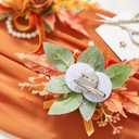 Serwalin 2 Pcs Wrist Corsage and Boutonniere Set, 6-7 Inch Orange Corsage for Wedding, Boutonniere for Men Corsage Wristlet Prom Ceremony Anniversary Accessories Suit