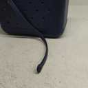 XL Waterproof Rubber Beach Tote Bag with Drainage Holes –Stylish Rubber Bag with Charms for Sand-Free Beach, Pool & Lake Days (Navy Blue)