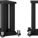 A Pair of Speaker Stands, Heavy Duty Speaker Stand Holds Bookshelf/ Satellite/ Large Speaker, Vibration-Absorbing MDF Design, 1.96×1.96in Metal Column Support, Holds 88lbs Speaker (Black, 11.8in)