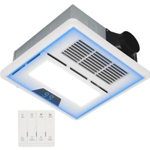Premium Bathroom Vent Fan | Powerful Exhaust Fan with Light | Multi-Functional Ventilation System for Home Bathrooms | Quiet 30dB Operation, Energy-Efficient Design & Easy Installation