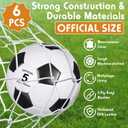 Ceenna 6 Pcs Soccer Ball Bulk with Pump Bag Machine Stitched Deflated Soccer for Outside Sports Training Game Practice