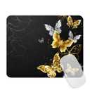 Hokafenle Mouse Pad, Gold Butterfly Mouse Pad, Cute Mouse Pads with Design, Square Mouse Mat Waterproof Non-Slip Rubber Base Mousepad for Office Laptop