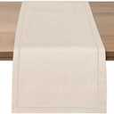 Ruvanti Linen Table Runner 72 Inches, Classic Hemstitch, Washable, Reusable, Non-Slipping, Stain Resistant- Perfect for Parties, Weddings, Dinners, Thanksgiving, Christmas, Indoor use – Natural