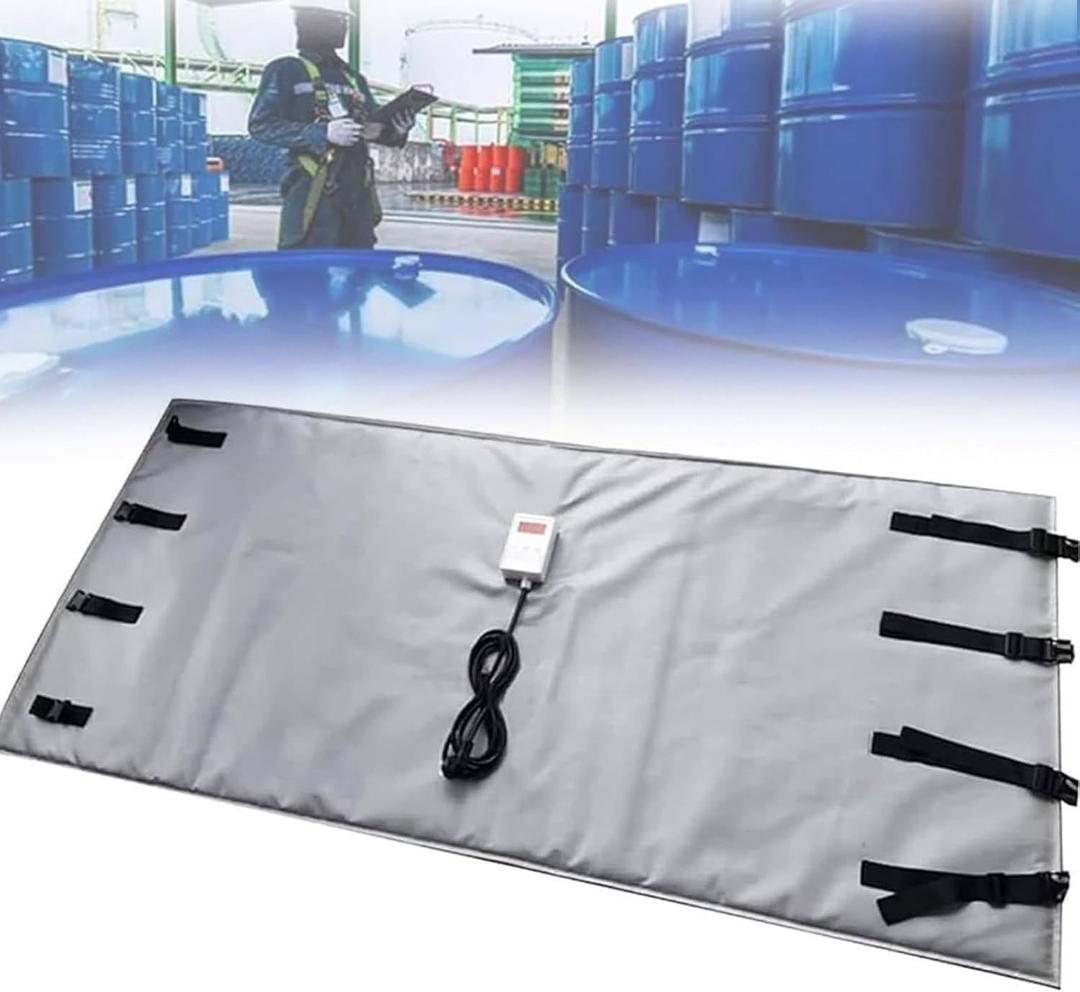 2300W/4000W IBC Ton Barrel Heater Waterproof Insulation Materials, Full Coverage Thermal Blanket Outdoor Oil Drum Thermal Blanket, Barrel Heating Tape for Heating Heat tracing,55Gallon/200L-Grey (Gray)