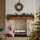 24 Pcs Burgundy Velvet Ribbon Christmas Tree Bows Bow Tree Topper Door Garland Decor Vintage Wreath Bow Velvet Bows Ornaments for Christmas Trees Gifts Party Door Garland Wreath Deco (Burgundy)