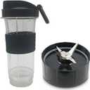 joystar Replacement 22oz Cup and Extractor Blade with to go lid Replacement Set - Large Accessory Part Compatible with Original Magic Bullet Blender MB 1001 /MB 1001B/MBR-1701 /MBR-1702 /MBR-1101