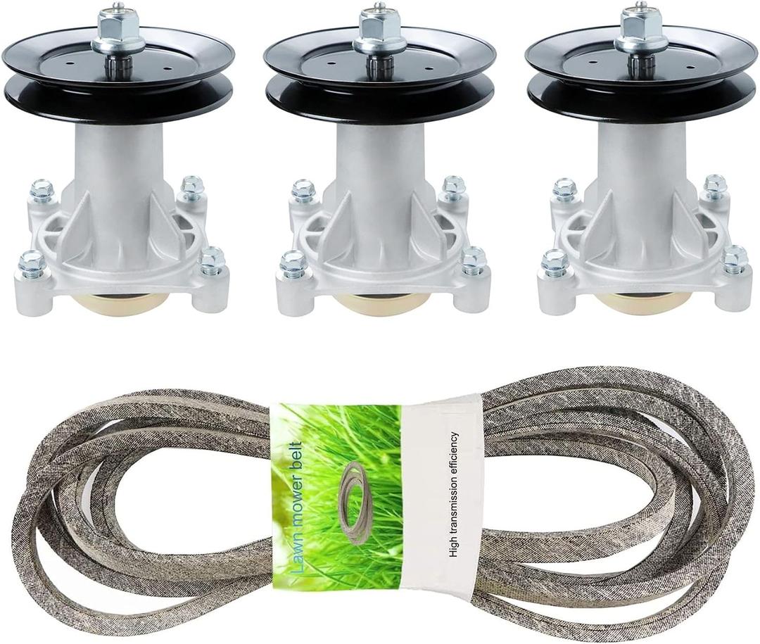 54" Deck Rebuild Kit Fits for Craftsman/Husqvarna LGT2654 YTH2454, Includes 3 Spindle 187292 192870 532192870, 3 Pulleys 153535 173436 532173436, 148" Belt 196103