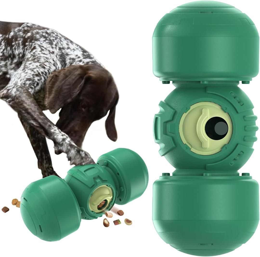 KADTC Extra-Large Size,Durable Rolling Giggle Dog Treat Dispenser Toy,U.S. Brand,Design,Indestructible Giggling Bone Slow Puzzle Feeder Food Dispensing Toys for Large Aggressive Chewers Breeds Dogs