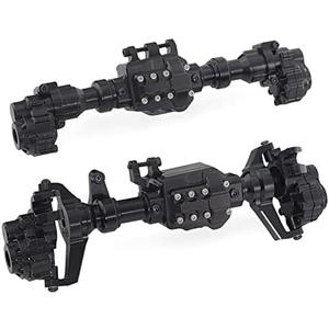 RZXYL Aluminum Alloy Front and Rear Axle Housing Set for 1/10 Traxxas TRX4 RC Crawler Car, Replace Original Plastic Axles Housing (Black)
