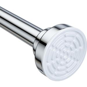 Ausemku Shower Curtain Rod Tension - 32-80 Inch Never Rust Non-Slip Spring Tension Curtain Rod No Drilling Stainless Steel Curtain Rod Use Bathroom KitchenSilver