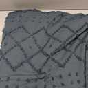 HYLEORY Queen Comforters Set with Sheets Gray - 7 Pieces Bed in a Bag Queen Chevron Tufted Complete Beddding Sets with Comforter, Sheets, Pillowcases & Shams
