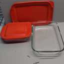 Pyrex Easy Grab 4-Piece Value Pack, includes 1-ea 3-qt Oblong, 2-qtOblong, Red Plastic Cover