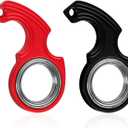 6pcs Keychain Spinner Toy, Keychain Spinner Portable Keychain Spinner Fidget Key Ring Spinner for Teens Adults Finger Exercise Anxiety Relief (Black, Red)