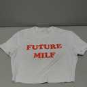 Verdusa Women's Y2K Baby Tees for Women Graphic Crop Tops 90s T-Shirt Vintage Outfit White, Medium