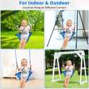 Hi-Na Kids Swing for Swing Set, Heavy Duty Rope Swings with Snap Hooks and Straps, 440LBS Capacity, Toddler Swing Seat for Indoor Porch, Outdoor Playground, Tree, Blue