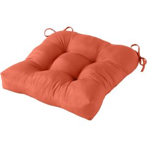 20x20 Square Tufted Outdoor Seat Cushion, Reversible Patio Chair Cushion with Ties, Durable Polyester Fabric, Eco-Friendly Recycled Fill, Weather-Resistant Rust, Single