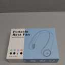 Portable Neck Fan, Personal Fan with 4000mAh Battery, Rechargeable Neck Fan with 3 Speeds and 64 Cool Lights, Birthday Gifts for Men Women Mom Dad, Hands Free Cooling fan for Summer(White)