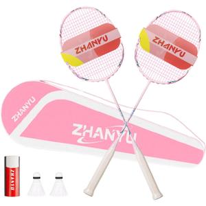 Badminton Rackets,Badminton Racket Set,Both Offensive and Defensive,Composite Carbon Ultra Light 82g Professional Training Racket,Including 2 Rackets,2 Shuttlecocks,and 1 Bag
