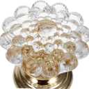 Veemoon 10pcs Clear Crystal Acrylic Drawer Pulls Elegant Cabinet Handles for Dressers Kitchen Bathroom Easy Installation Single Hole Design Versatile Decorative Hardware (Gold)