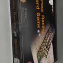 Horse Race Board Game Racing Game Thickened Solid Wood with 11 Luxurious Durable Classic Metal Horses with 2 Dice and 2 Boxes of Cards Horse Racing Game (Log Color, Rectangle)