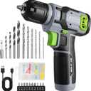 WORKPRO 8V Cordless Drill Driver Kit with 53pcs Bit Set, 2.0Ah Electric Drill with 3/8" Keyless Chuck and Variable Speed Trigger, Portable for Home Improvement, DIY (Grey)