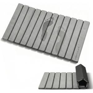 ELAMORE Foldable Stone Bath Mat – Diatomaceous Earth Bath Mat, Super Absorbent Quick Dry Shower Mat, Non Slip Bathroom Floor Mat, 32 x 20 Inches Gray