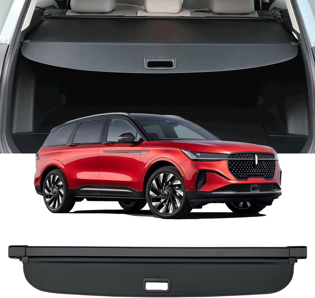 AQAE® Cargo Cover Compatible with 2024 2025 2026 Lincoln Nautilus Trunk Cover Retractable Rear Trunk Security Cover Shielding Shade Lincoln Nautilus Cargo Cover, Black