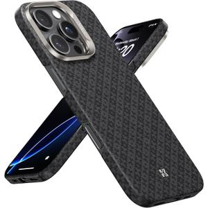 BENKS for iPhone 16 Pro Max Case, Compatible with Magsafe, ArmorAir ArmorGrid Ultra Slim & Lightweight Minimalist Case Built with Dupont Kevlar Aramid Fiber, Obsidian Black
