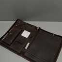 Zippered Padfolio Organizer, Leather Planner Binder, 12.9 Inch Portfolio Folder for Documents, Letter Size Business Card Tablet Document Holder for Men&Women, Brown