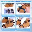 Sfee Ice Cleats for Boots Shoes, Snow Grips Cleats for Ice and Snow Anti-Slip Rubber Traction Cleats for Walking on Snow and Ice 10 Steel Studs Crampons for Hiking, Walking, Climbing, Jogging, Size: Small(Women(5-7)/Men(3-5) for Child