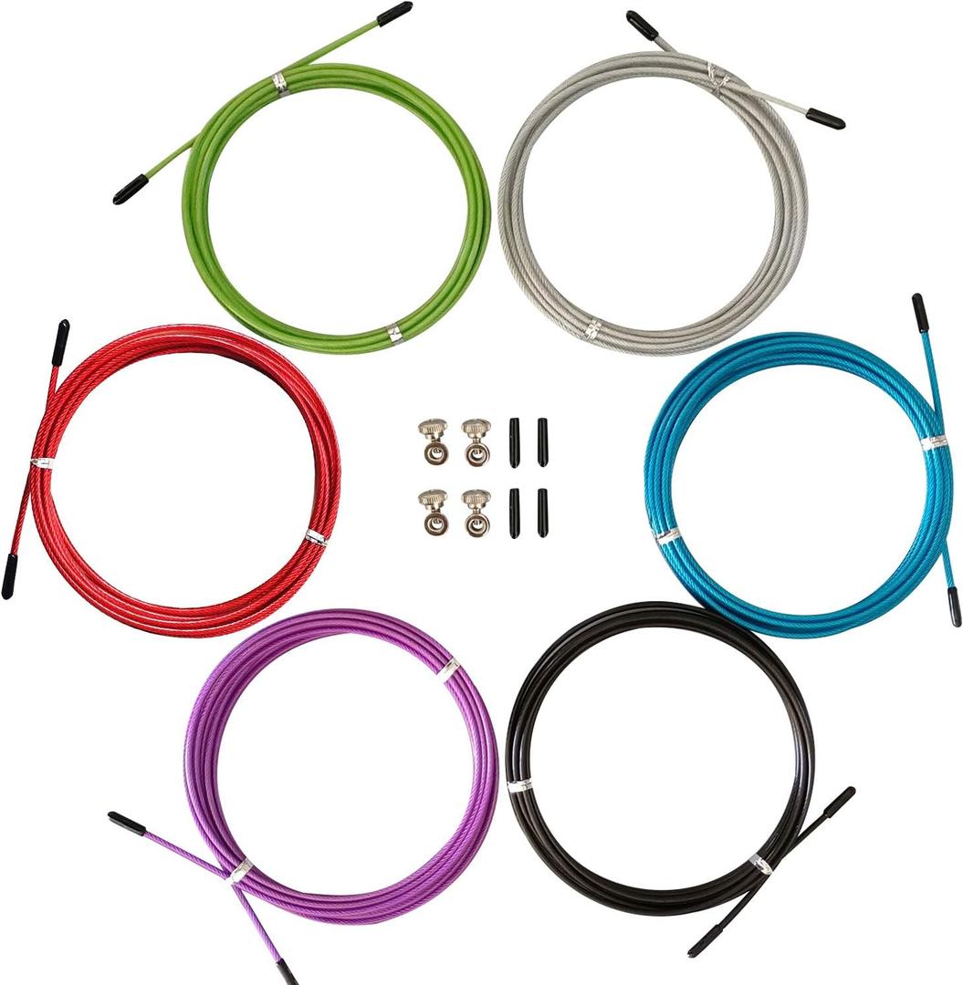 Replacement Cable for Speed Jump Rope, 6pcs 10ft Stainless Steel Wire with Polymer Coating for High Speed Jump Ropes