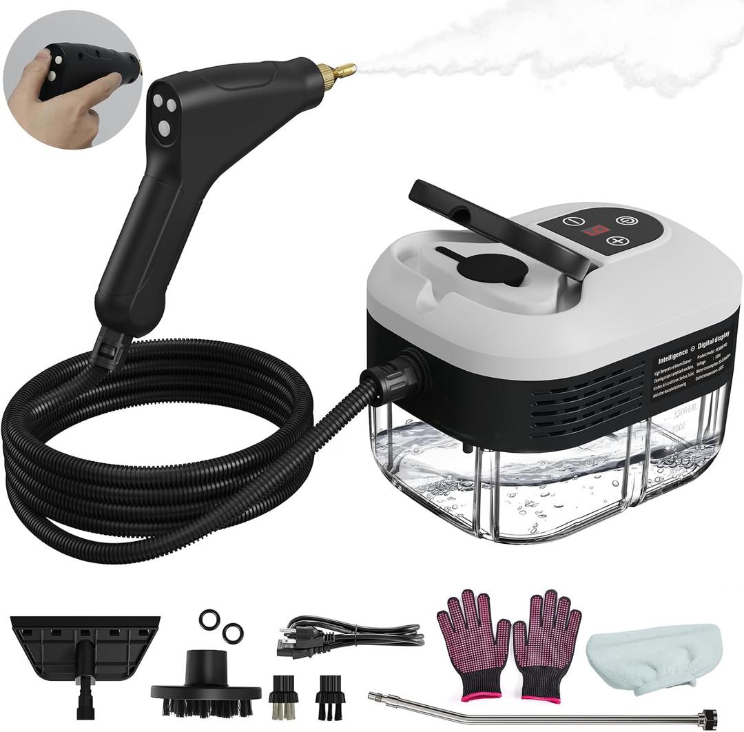 2500 W Steam Cleaner for Home, Pressurized Handheld Steam Cleaner, High-Temperature Steamer for Cleaning Car Detailing, Grout, Couch, Floor Tile, Bathroom, Microwave, Mattress Bed Bugs, Windows