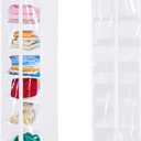 8 Tier Clear PVC Closet Hanging Organizer with Zipper, Foldable Hanging Closet Organizers and Storage, Hanging Clothes Storage Organizer, hanging shoe organizer, White Closet Shelves