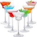 Stemmed Martini Glasses Set of 6, Premium Crystal Design Cocktail Cups 3.5 Oz, Vintage Coupe Glasses, Elegant Cocktail Glasses, Perfect For Parties, Gifts, Housewarming, Weddings, Aniversary