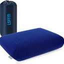 Camping Pillow Memory Foam, Easy to Fold, Camping Essentials, Small Travel Pillows with Portable Bag, Hiking Pillow for Backpacking, Anti-Pilling Pillow Cover (Blue) (Camping15.7x9.8)
