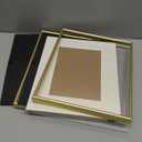 Fkvat 4x6 Picture Frame, Gold Brushed Thin Metal Aluminum Photo Frame with HD Glass, Fit 3x5 with Mat or 4 x 6 without Mat, for Table and Wall, 1 Pack