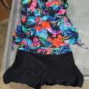 Tempt Me Two Piece Tankini Swimsuits for Women Tummy Control Bathing Suit with Shorts Athletic Swimwear, Size M