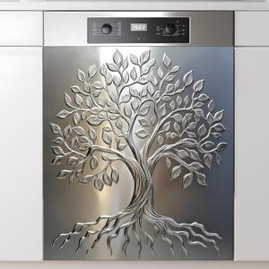 Dishwasher Magnet Sticker Cover Panel Decal Refrigerator Magnetic Sticker Decorative for Kitchen Decoration,Fridge Door Cover,Home Appliances Decor Stickers (Tree of Life 1, 23.03"x25.59"), 23"x26"