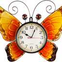 Evergreen Metal and Glass Shaped Wall Clock, Butterfly